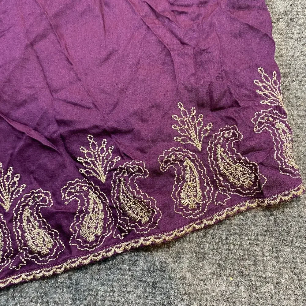 Soft Surroundings Idaira Women Medium Purple Flowy Tunic Embroidered Top Blouse - Picture 5 of 9